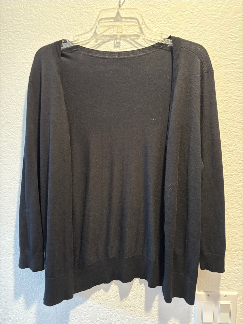 Halogen Lightweight Black 3/4 Sleeve Button Down Women's Cardigan